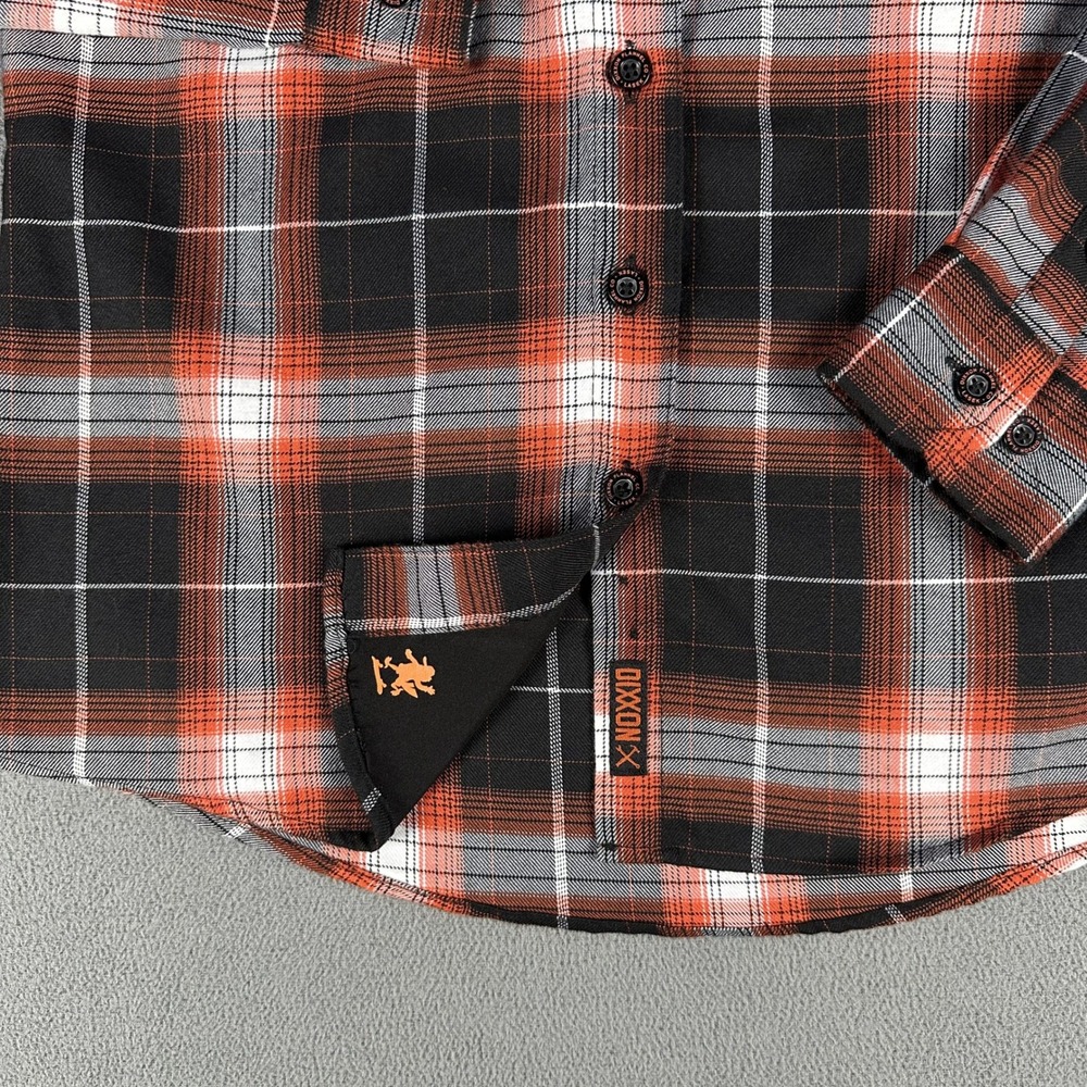 Dixxon Flannel Shirt Womens Medium Orange Black Bucky Lasek Skater Garage Punk - Picture 5 of 10